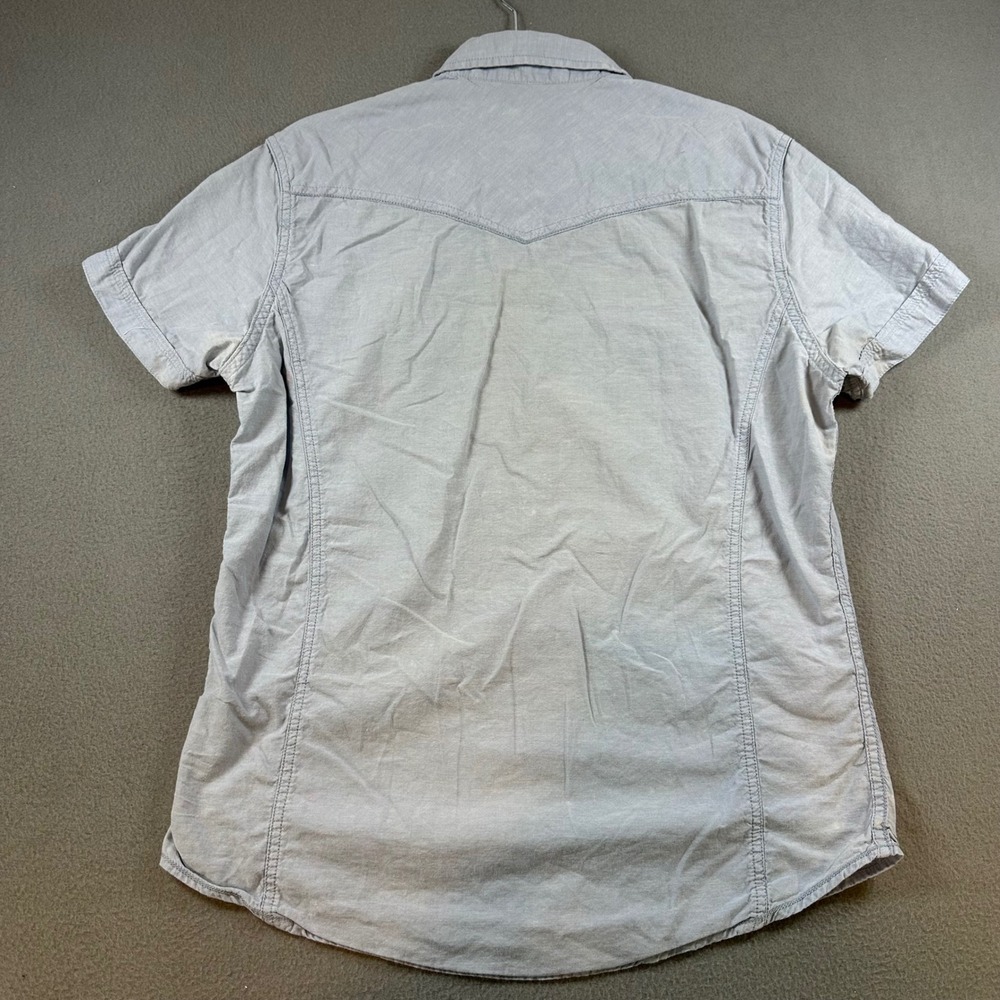 Urban Pipeline Mens Small Blue Pearl Snap Western Short Sleeve Cotton Shirt - Picture 9 of 9